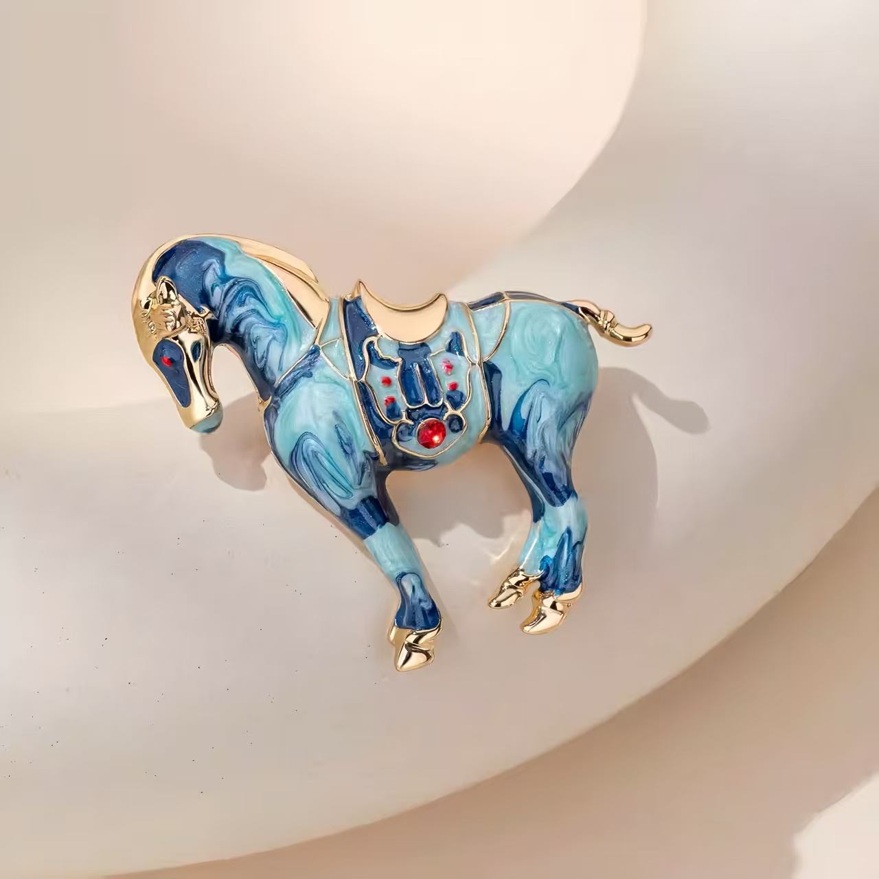 The Cloisonne Horse Year Brooch Premium Light Luxury Women's Pin