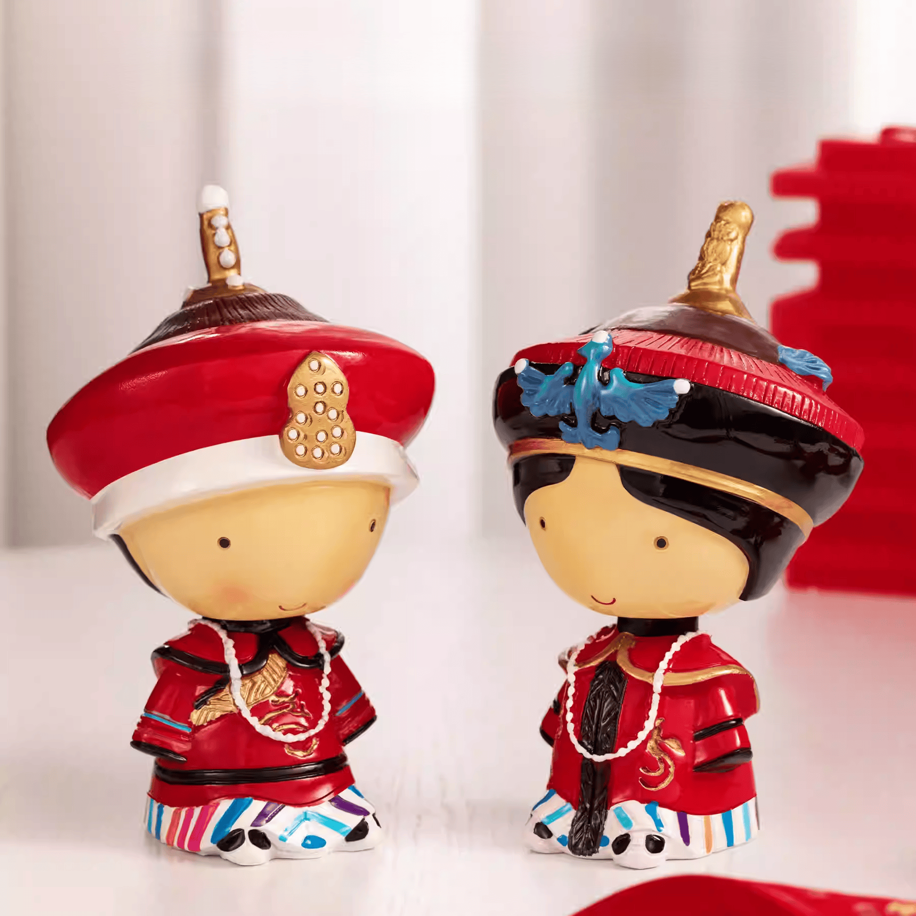 The Palace Museum Imperial Emperor & Empress Wedding Bobblehead Figurine