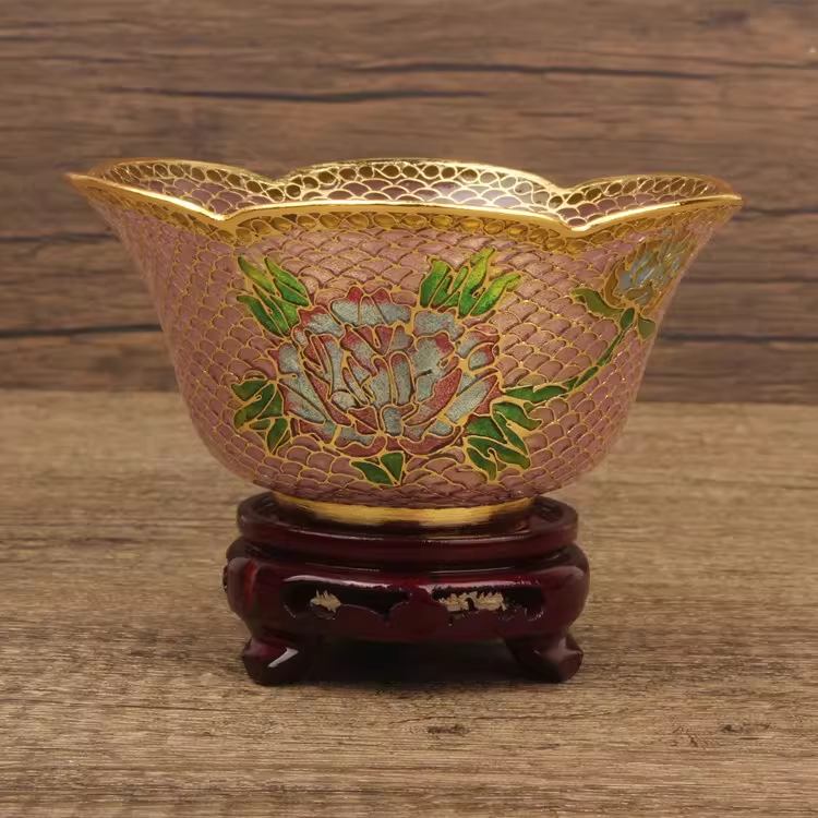 The Cloisonne Enameled Transparent Blue Lace Bowl