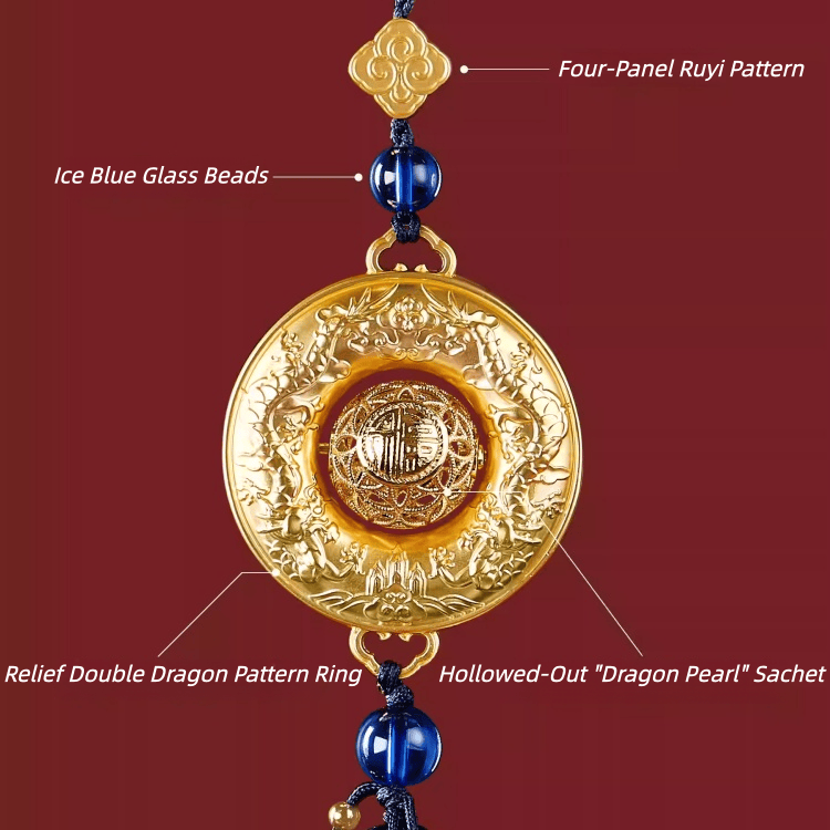 The Palace Museum Double Dragons Playing with a Pearl Car Air Freshener Ornament