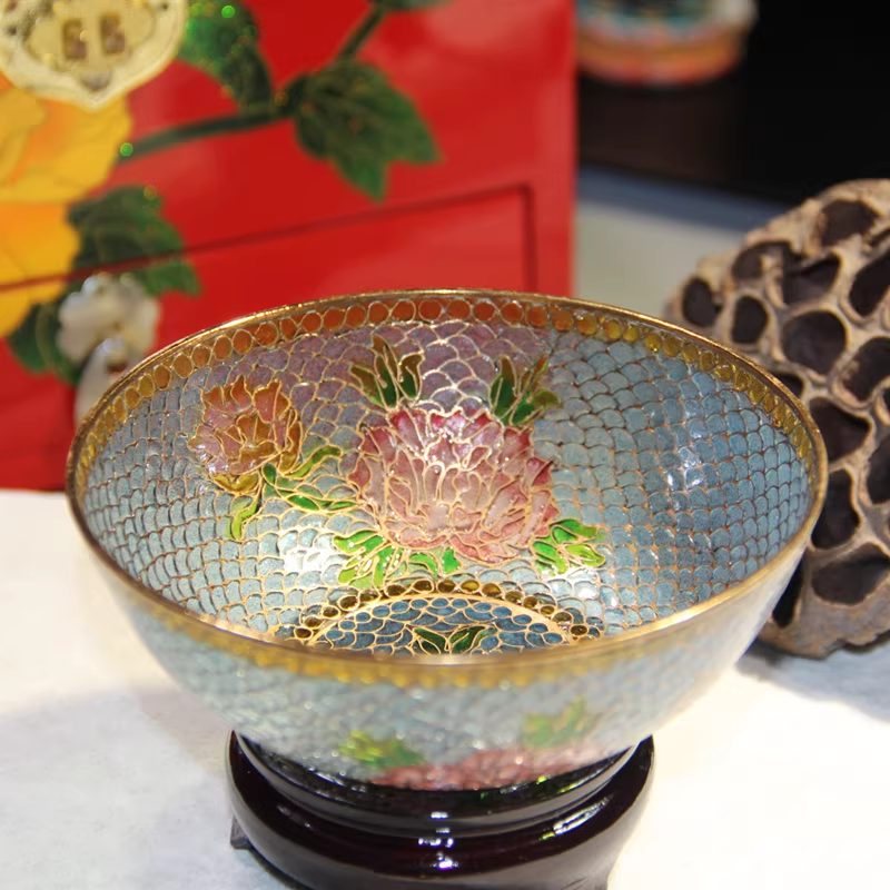 The Cloisonne Enamel Fortune-Attracting Transparent Blue Bowl
