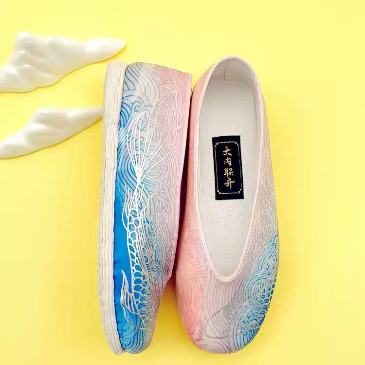 Neilan Sheng Wenyao Fish Ripple-Patterned Flats Women's Shoes