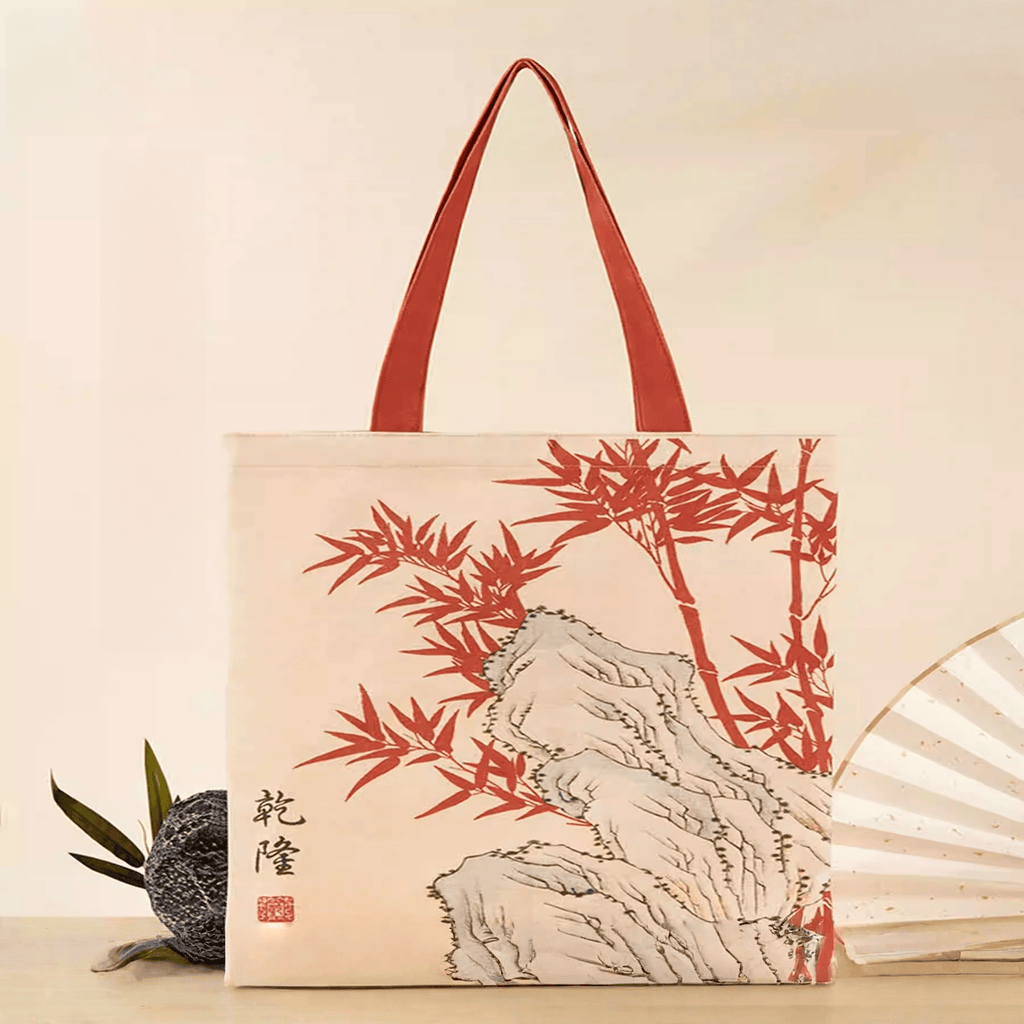 The Palace Museum Vermilion Bamboo Canvas Tote Bag