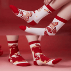 The Palace Museum Steed Treading Blossoms Red Sock Set
