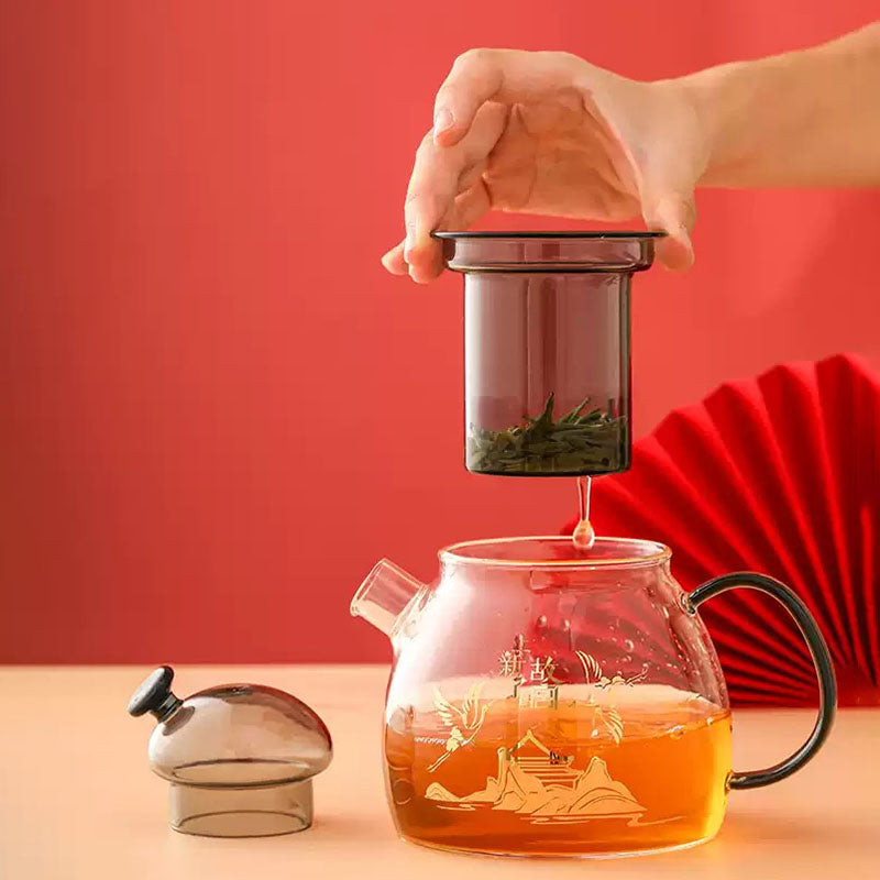 Shangxinle Forbidden City High-Temperature Resistant Glass Bubble Fruit Teapot Cover