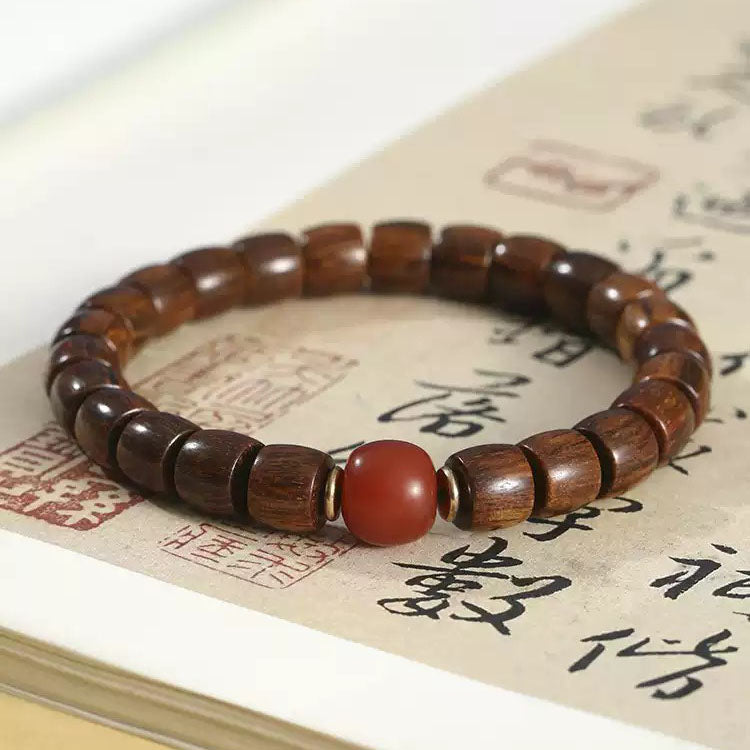 Shangxinle Forbidden City Straight-Cut Bead Red Agate Bracelet