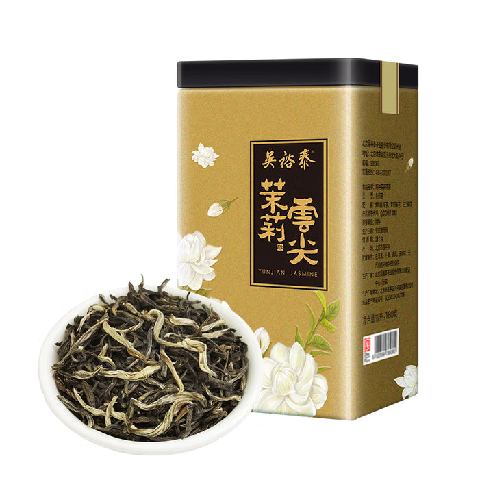 Wu Yutai Tea - Special VarietyJasmine Flower Tea, Herbal Tea, Jasmine Yunjian (180g/can) - Rich Aroma.