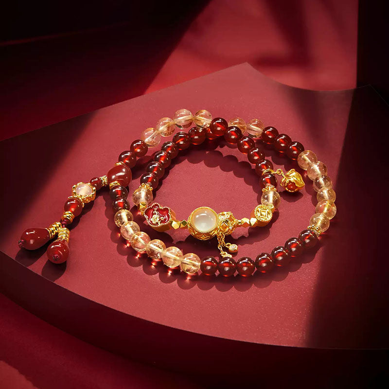 The Palace Museum Yellow Topaz Garnet Bracelet