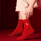 The Palace Museum Success Upon Arrival Fortune Horse Men's Red Sock Set