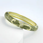 The Cloisonne Bangle Bracelet - Wide Band & Large Circle Women's Enameled