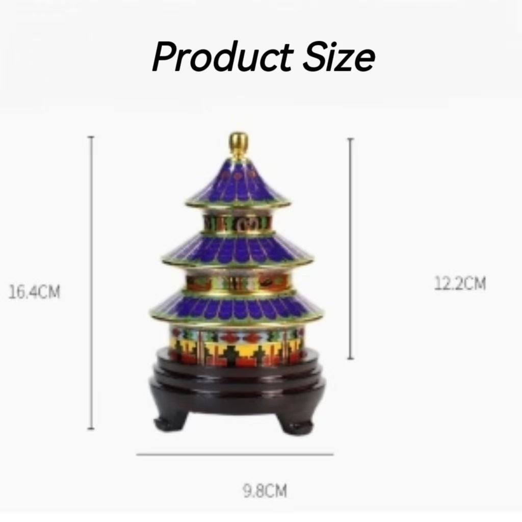 The Cloisonne Enamel on Copper Base with Polished Surface Temple of Heaven Ornament