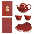 The Palace Museum Hongyun Fulu Lamb's Fat Jade Clay Teaware Set