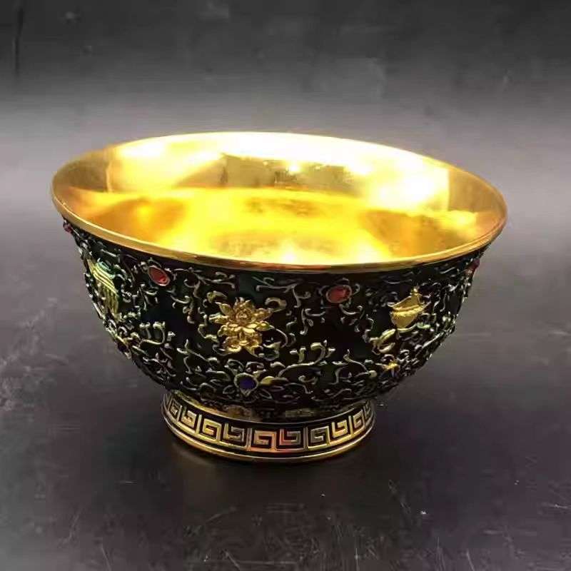 The Cloisonne Auspicious Eight Treasures Gilded Bowl