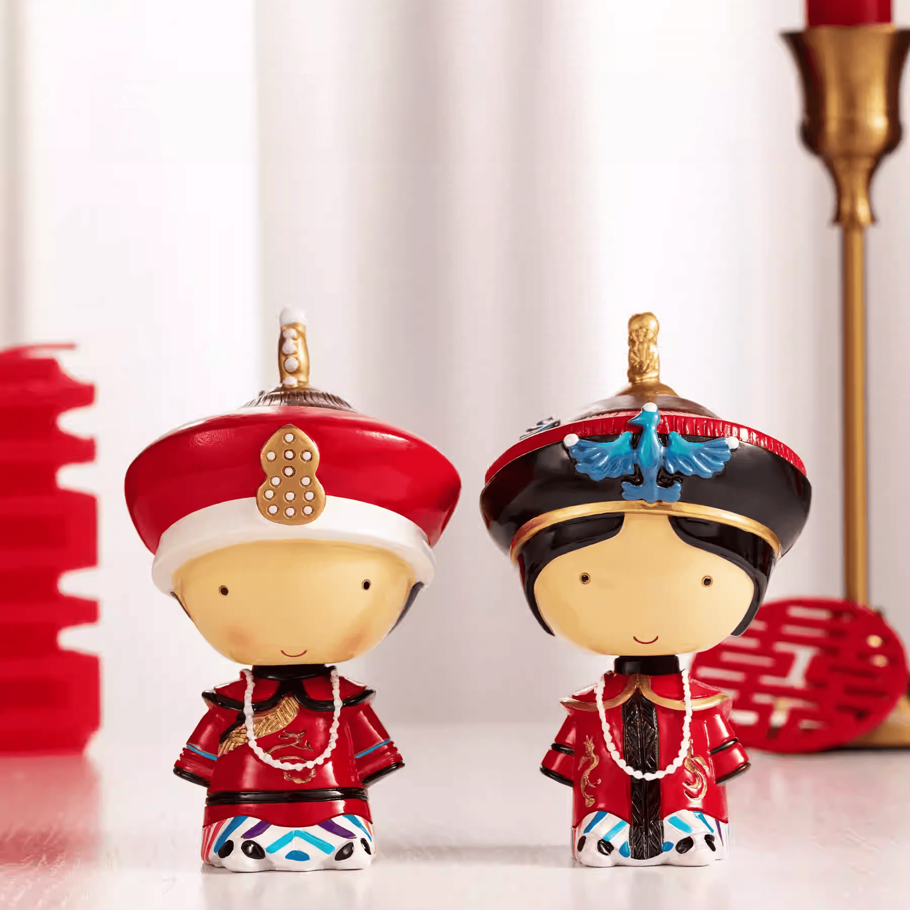 The Palace Museum Imperial Emperor & Empress Wedding Bobblehead Figurine