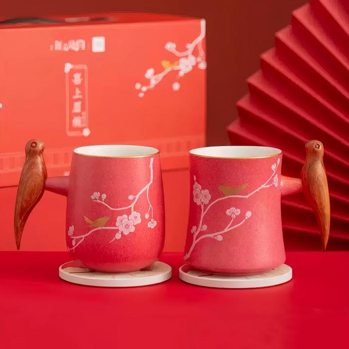 Shangxinle Forbidden City Joy on The Brow Ceramic Couple's Cup