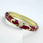 The Cloisonne Bangle Bracelet - Wide Band & Large Circle Women's Enameled