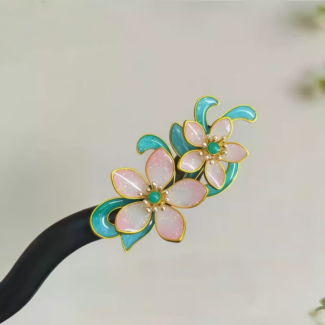 The HJ•Arts Cloisonne Enamel Finished New Chinese-Style Hairpin