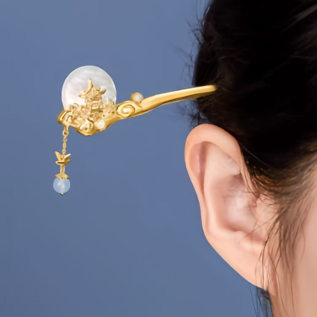 The Palace Museum New Moon Laurel Rabbit Hairpin