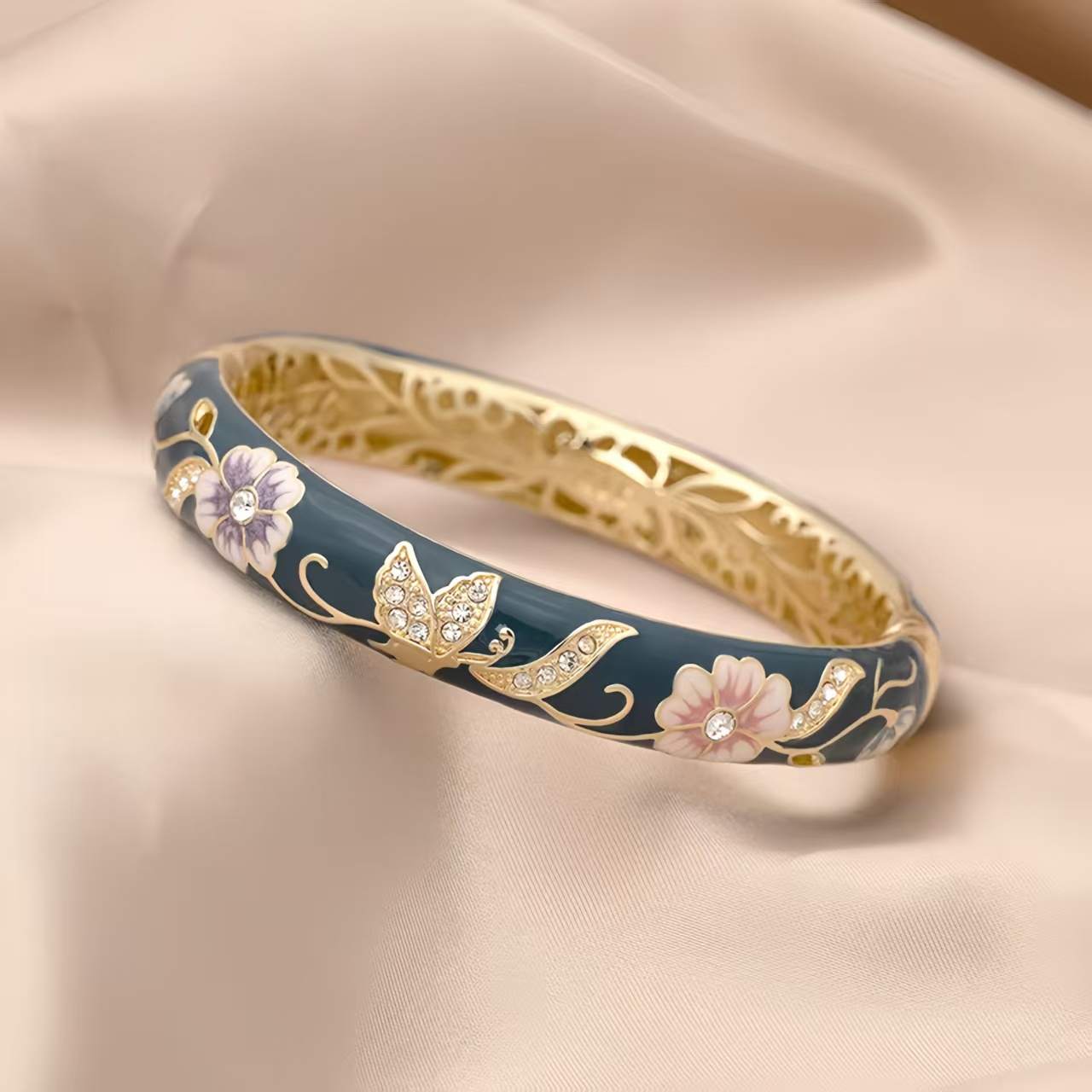 The Cloisonne Enamel Bangle Medium-Sized Delicate Jewelry Women's
