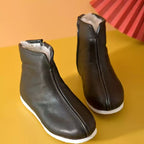 NeiLan Sheng Cowhide Leather Zipper Li'an High-Top Cotton Men's Shoes