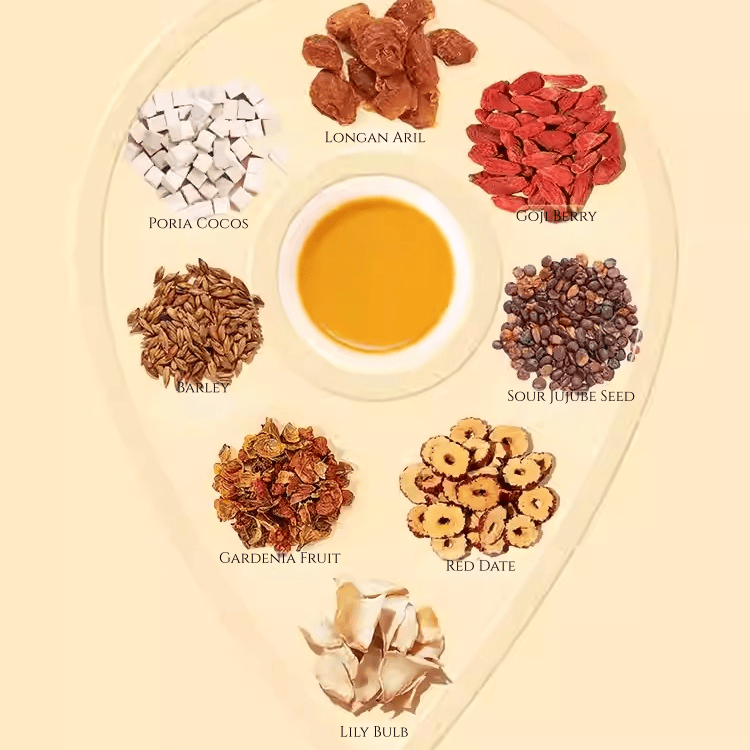 Beijing Tongrentang Sour Jujube Seed Lily Bulb & Poria Cocos Herbal Tea