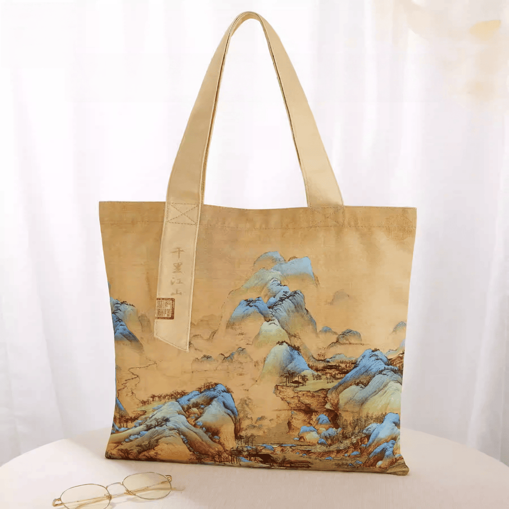The Palace Museum Thousand Li of Rivers and Mountains Canvas Tote Bag