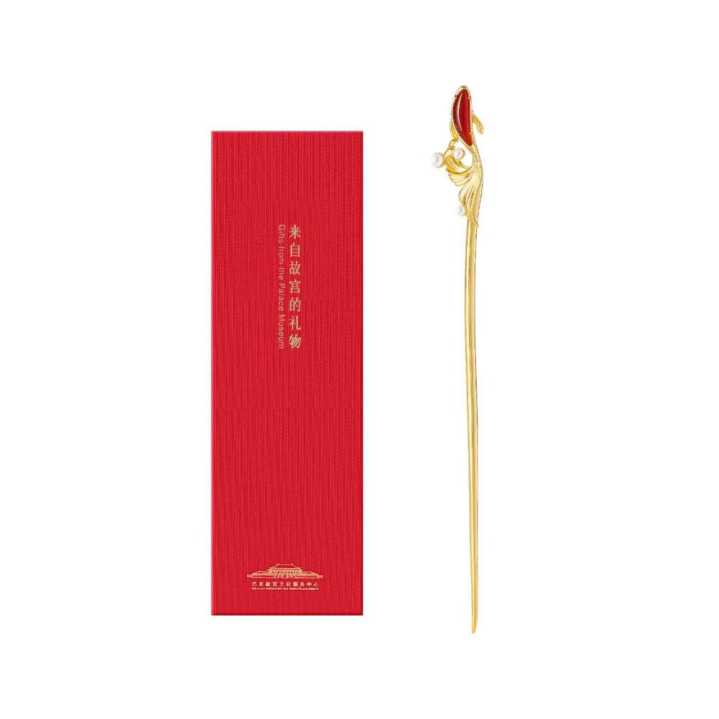 The Palace Museum Koi Red Agate Hairpin