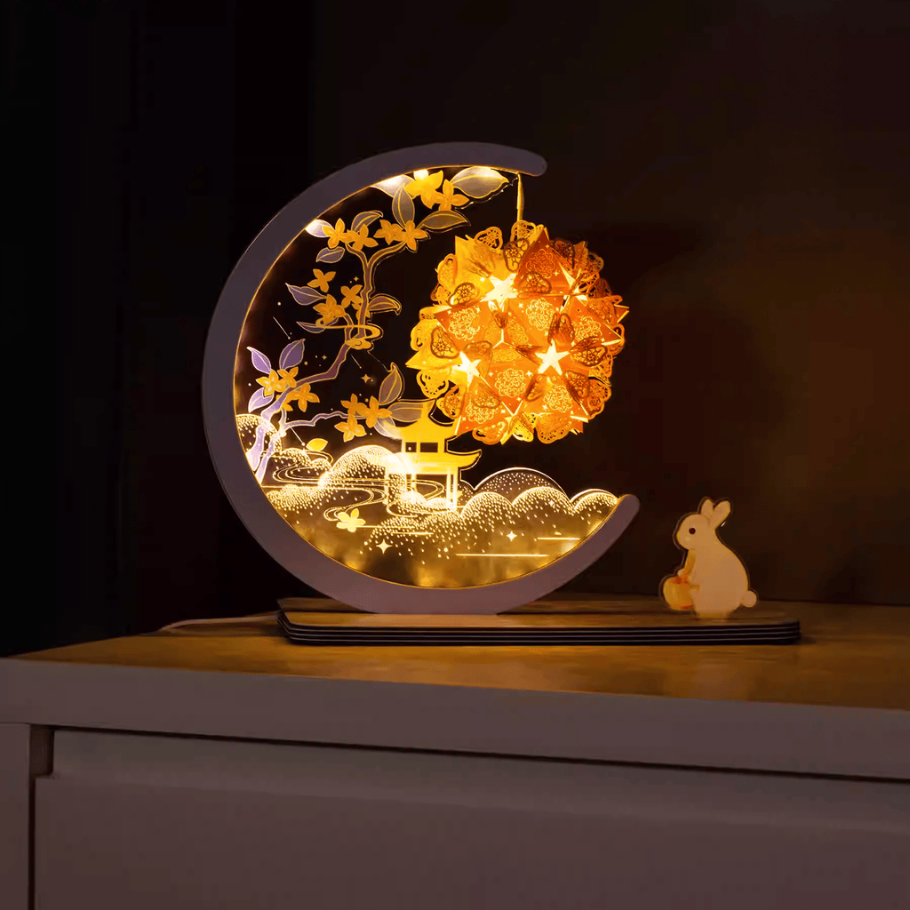 The Palace Museum Blossom & Moonlit Night Paper Carving Lamp