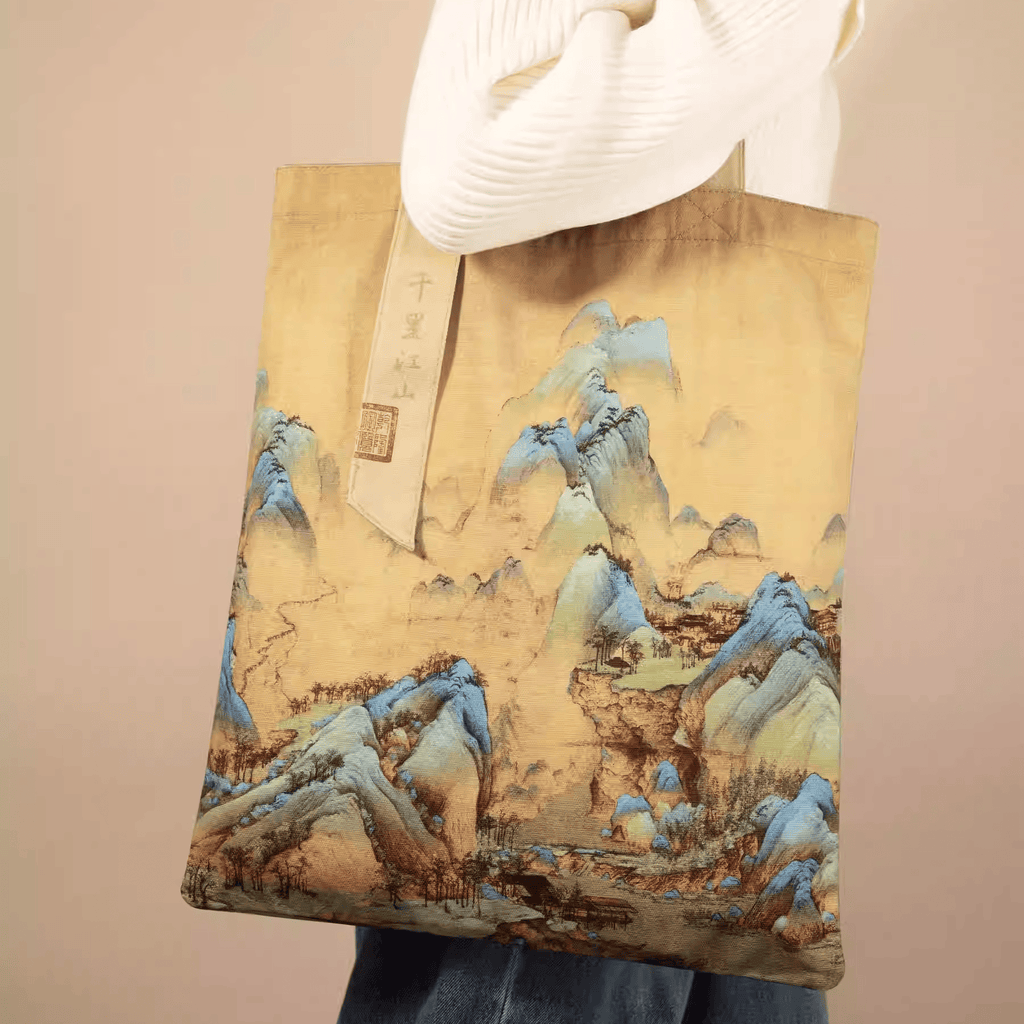 The Palace Museum Thousand Li of Rivers and Mountains Canvas Tote Bag