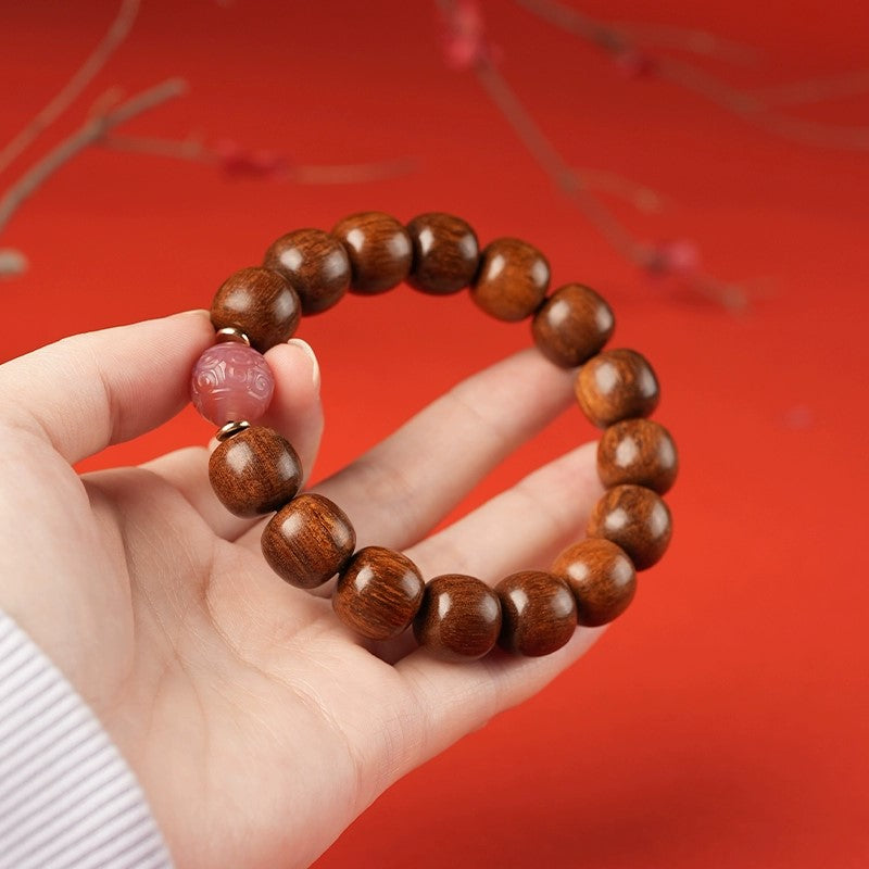 Shangxinle Forbidden City Papua New Guinea Rosewood Spiral Bead Bracelet