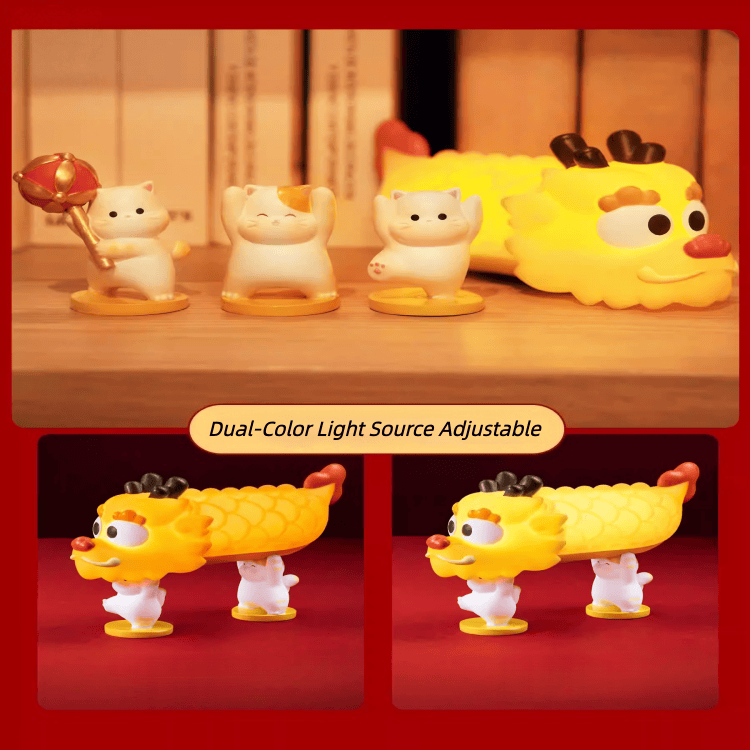 The Palace Museum Cat Dragon-Dancing Night Light Ornament