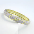 The Cloisonne Bangle Bracelet - Wide Band & Large Circle Women's Enameled