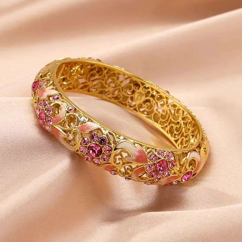 The Cloisonne Enameled Bracelet Large-Circle Women's