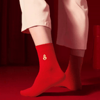 The Palace Museum Success Upon Arrival Fortune Horse Men's Red Sock Set