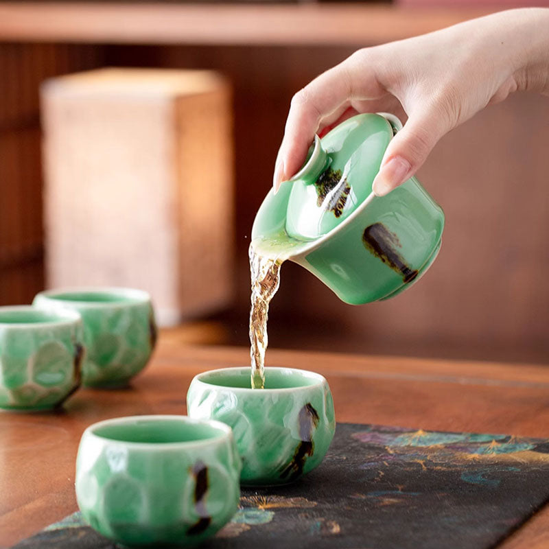 Shangxinle Forbidden City Transforming Stone into Gold Ceramic Tea Set