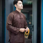 Rui Fu Xiang Chinese-Style Tang-Style Silk-Cotton Blend Men's Coats