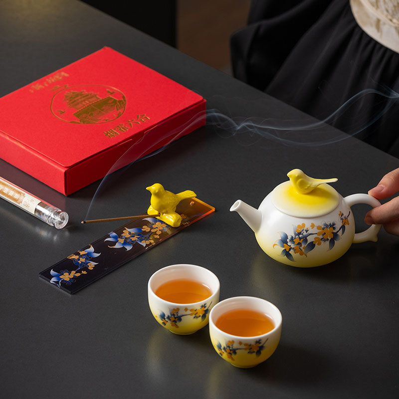Shangxinle Forbidden City Aromatherapy Magpie Ascending the Cassia Tea Set