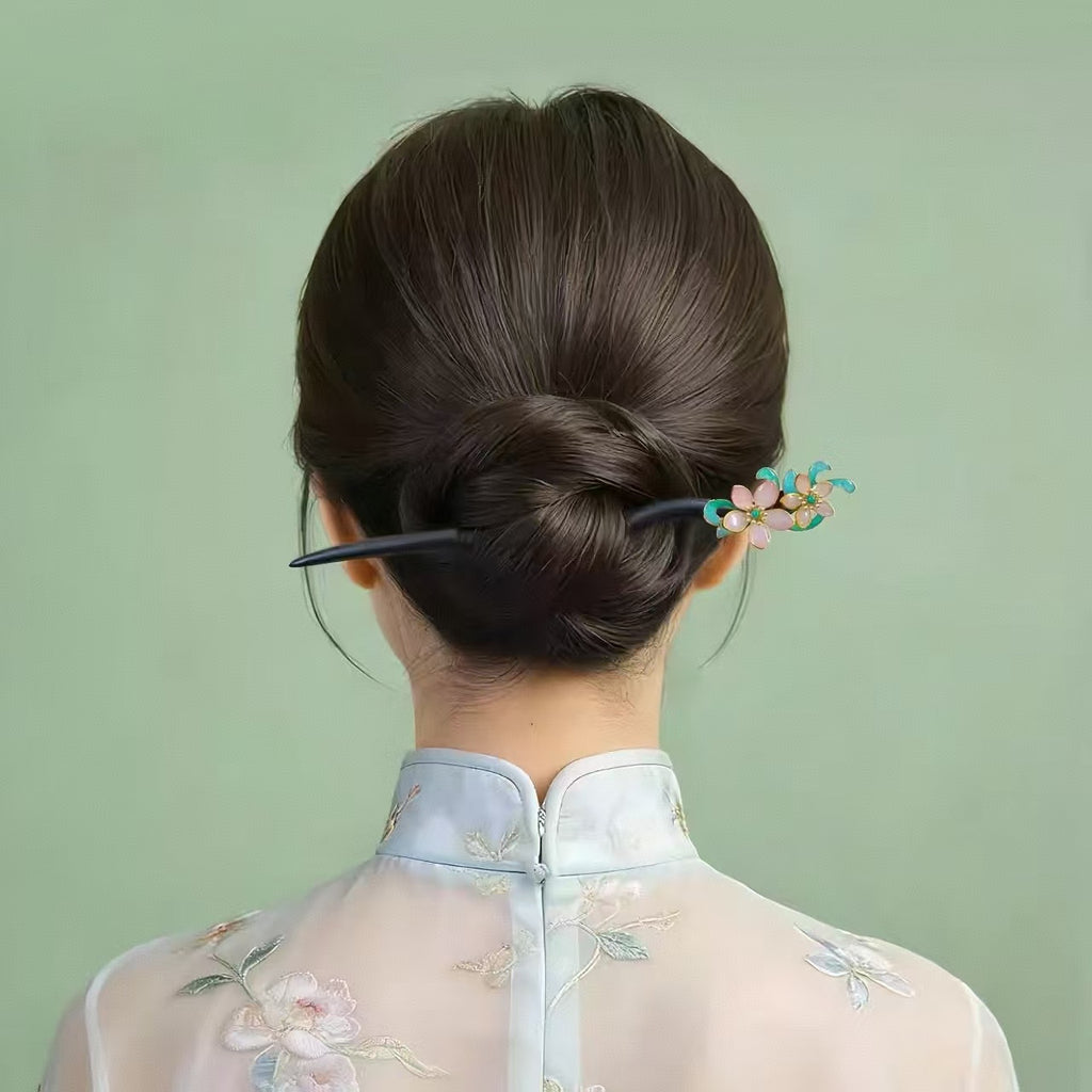 The HJ•Arts Cloisonne Enamel Finished New Chinese-Style Hairpin