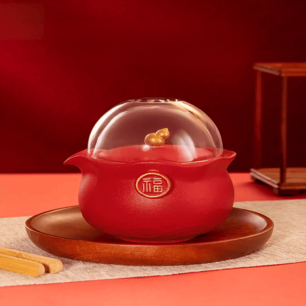 The Palace Museum Fortune Blessing Pouch Travel Gaiwan Set