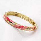 The Cloisonne Enamel Gold-Plated Minimalist Vintage Open Bangle