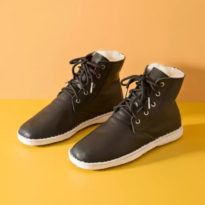 NeiLian Sheng  High-Top Lace-Up Cowhide Cotton Men's Shoes