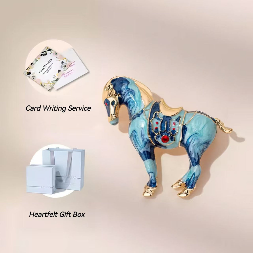 The Cloisonne Horse Year Brooch Premium Light Luxury Women's Pin