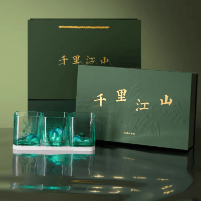 The Palace Museum Panorama of Rivers and Mountains Glass Cup Set