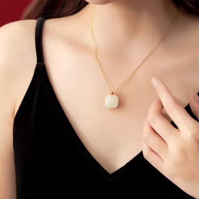 The Palace Museum Baifu Hetian Jade Wushitai Pendant Necklace