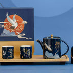 Shangxinle Forbidden City Pine and Crane Ceramic Chinese Tea Set