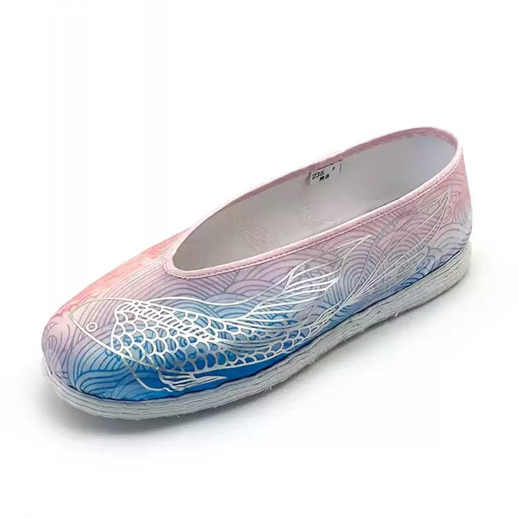 Neilan Sheng Wenyao Fish Ripple-Patterned Flats Women's Shoes