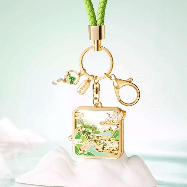 The Palace Museum River and Mountains in a Thousand Miles Sand-Flow Keychain