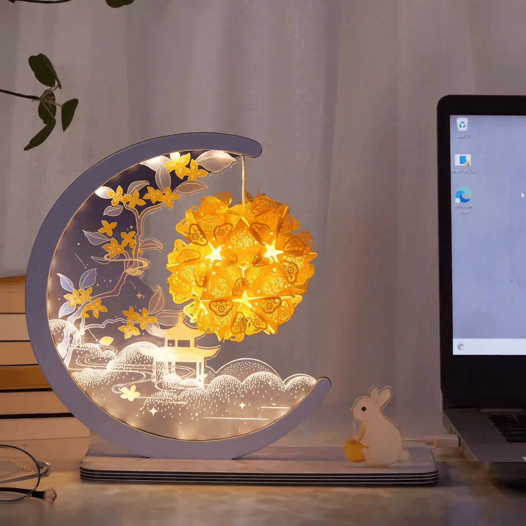 The Palace Museum Blossom & Moonlit Night Paper Carving Lamp