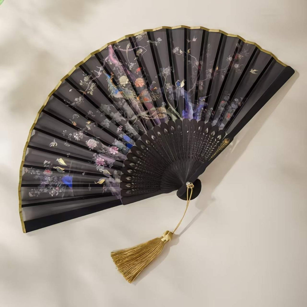 The Palace Museum Folding Fan with Hundred Birds Worshipping the Phoenix Motif