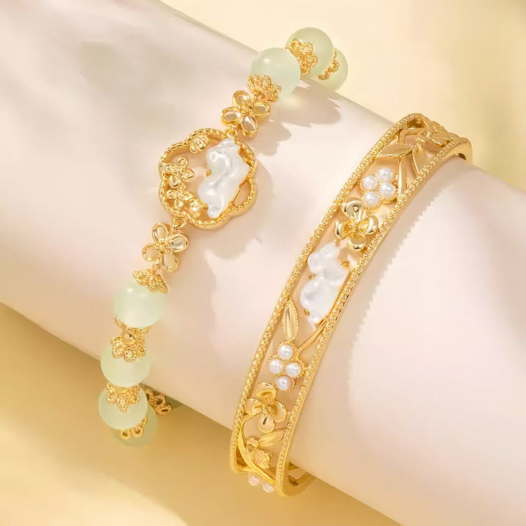 The Palace Museum Golden Branch Jade Rabbit Osmanthus Flower Bracelet